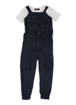 Toddler Nylon Sleeveless Square Neck Pocketed Jumpsuit