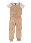 Toddler Nylon Sleeveless Square Neck Pocketed Jumpsuit