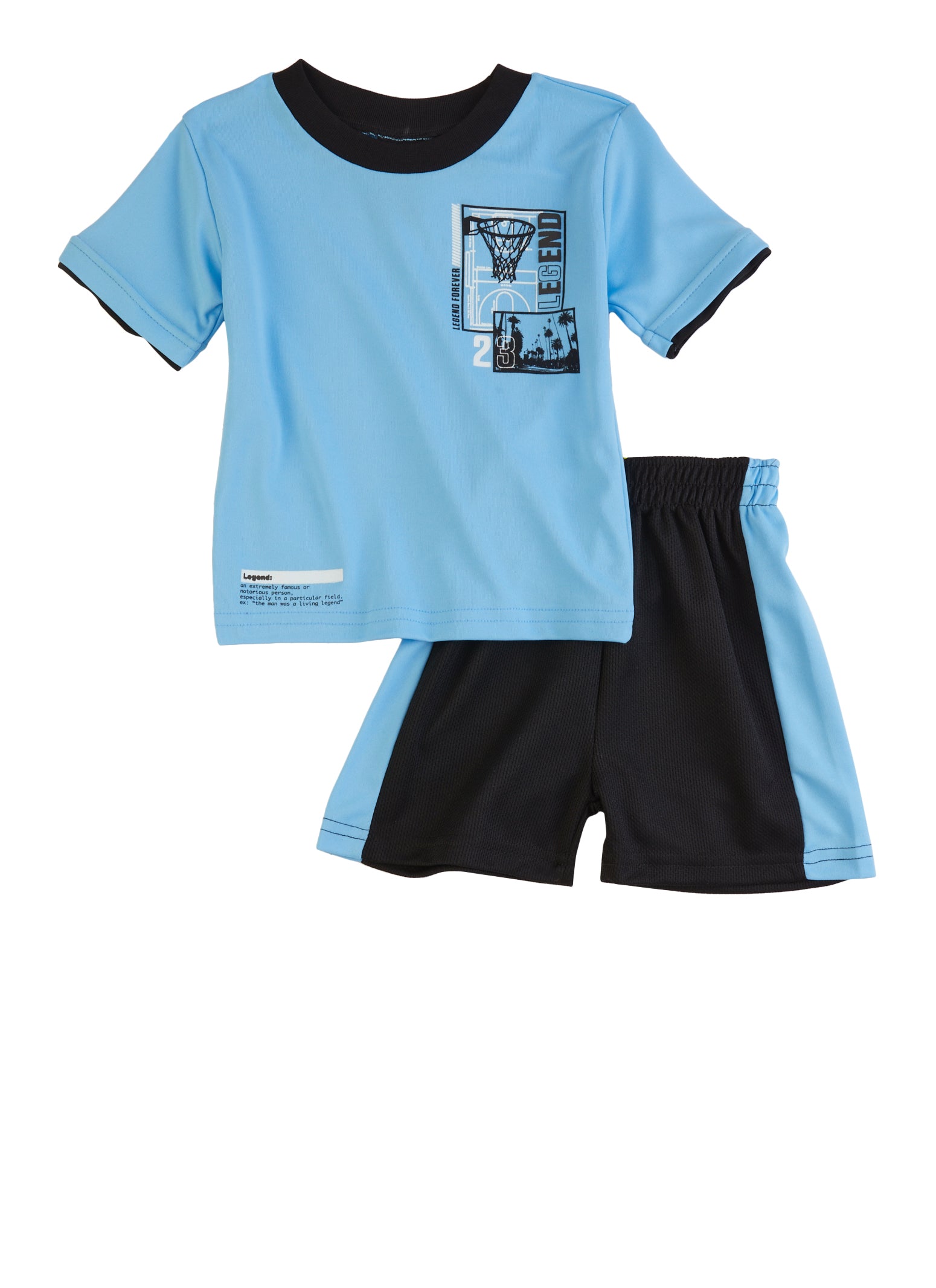 Toddler Boys Legend 23 Graphic Jersey and Basketball Shorts, Blue,