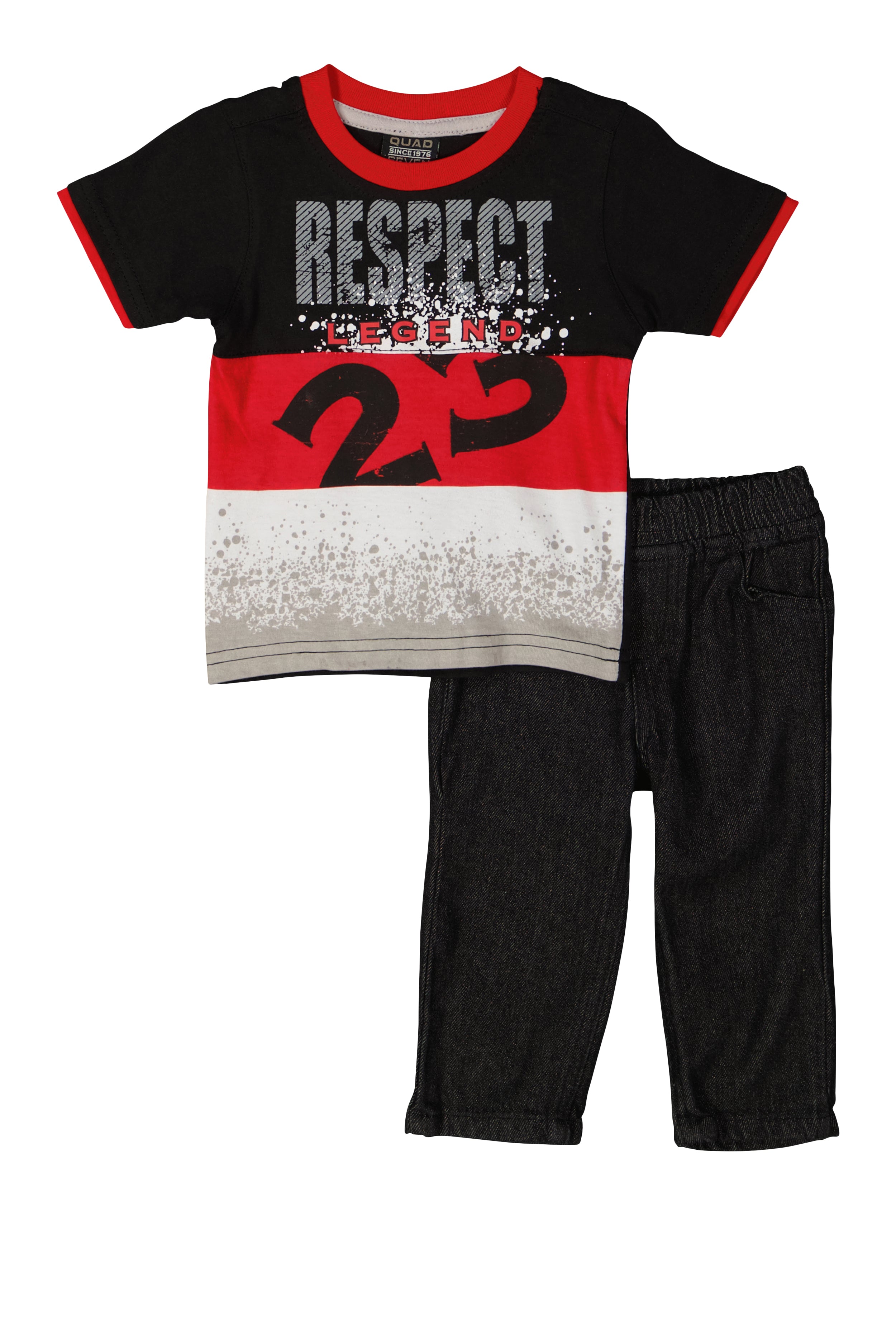 Baby Boys 12-24M Respect Graphic Tee and Jeans, Red, Size 24M