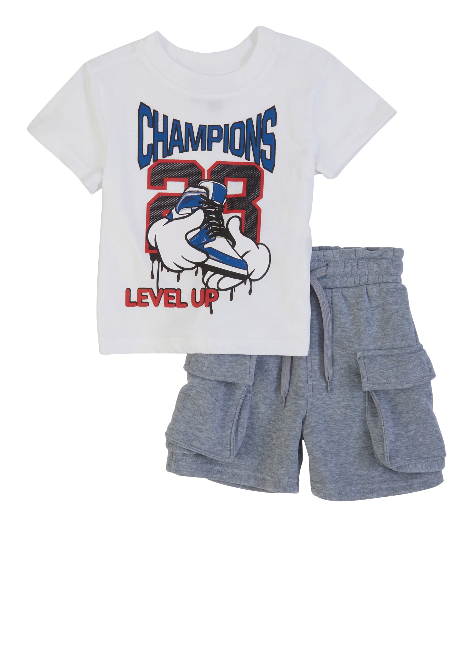 Baby Boys 12-24M Champion 23 Graphic Tee and Cargo Shorts, White, Size 24M