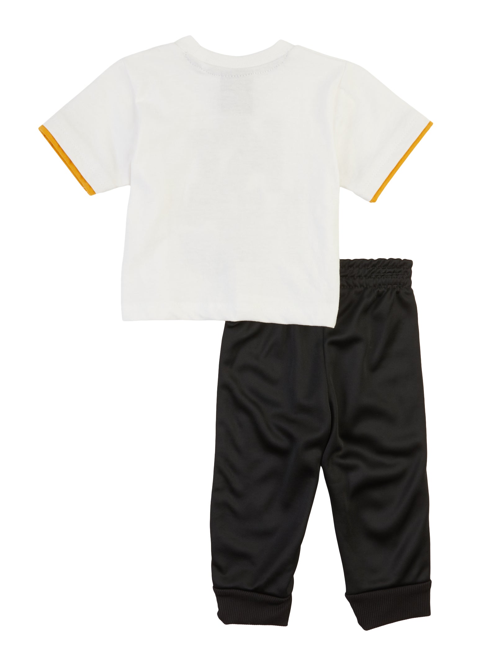 Baby Boys 0-9M King Contrast Trim Tee and Joggers, White, Size 6-9M