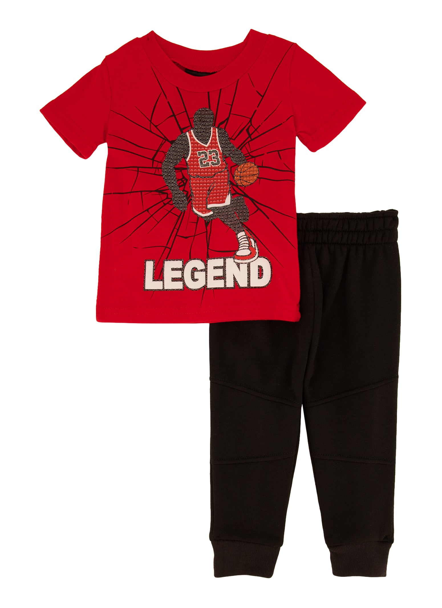 Baby Boys 0-9M Legend Graphic Tee and Joggers, Red, Size 6-9M