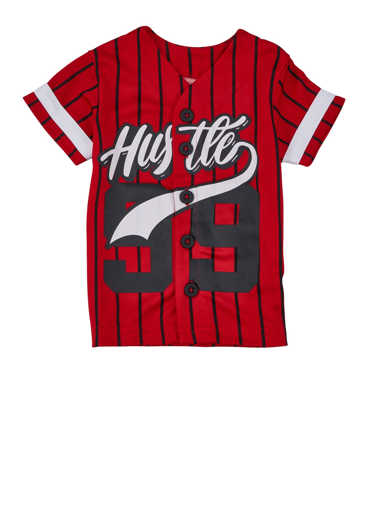 Baby Boys 12-24M Striped Hustle 99 Baseball Jersey, 18M