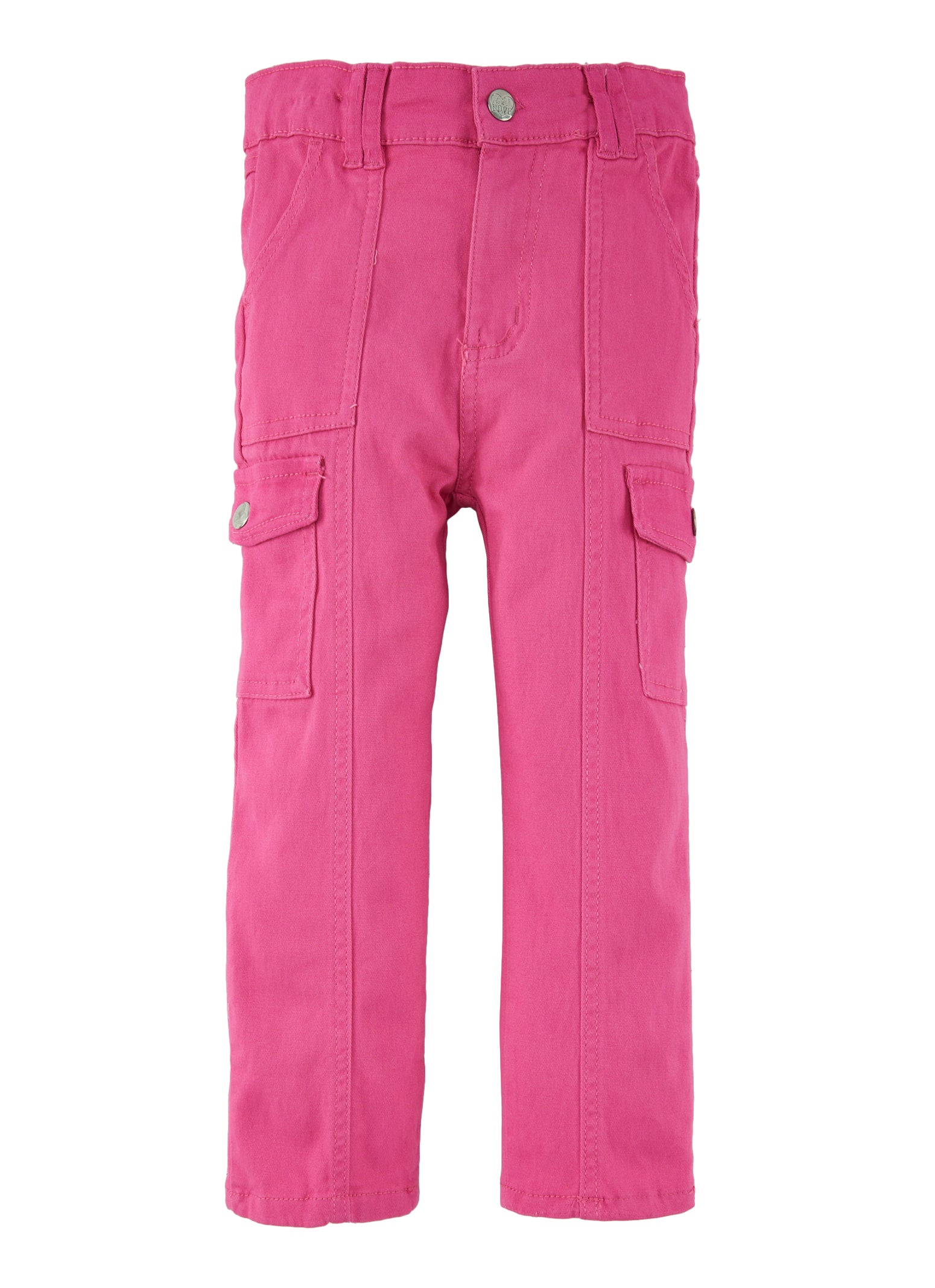 Little Girls Twill Cargo Pants, Pink, Size 4