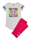 Little Girls Besties For Life Graphic Tee And Laser Cut Leggings, ,