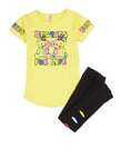 Little Girls Besties For Life Graphic Tee And Laser Cut Leggings, ,