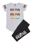 Little Girls Grl Pwr Foil Screen Graphic Tee And Leggings, ,