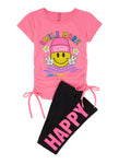 Little Girls Smile More Graphic Tee And Leggings, ,