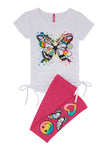 Little Girls Believe In Your Dreams Ruched Graphic Tee And Leggings, ,