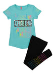 Little Girls Blessed Queen Sequin Tee And Leggings Set, ,