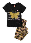 Little Girls Kindness Is Magic Glitter Graphic Tee And Leggings, ,