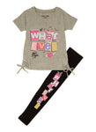 Little Girls Whatever Graphic Tee And Leggings, ,