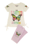 Little Girls I Am Limited Edition Graphic Tee And Leggings, ,