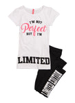 Girls Im Not Perfect But Im Limited Tee And Leggings Set, ,