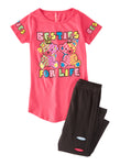 Girls Besties For Life Graphic Tee And Patch And Repair Leggings, ,