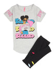 Girls Blessed Graphic Tee And Laser Cut Leggings, ,