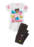 Girls Blessed Graphic Tee And Laser Cut Leggings, ,