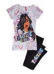 Girls Positive Vibes Graphic Tee And Leggings, ,