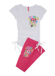 Girls Have A Good Day Ruched Graphic Tee And Leggings, ,