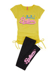 Girls Believe Ruched Graphic Tee And Leggings, ,