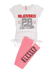 Girls Blessed 28 Ruched Tee And Leggings, ,