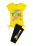 Girls Happy To Be Me Ruched Tee And Leggings, ,