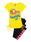 Girls Ruched Believe In Your Dreams Graphic Tee And Leggings, ,