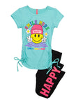 Girls Smile More Graphic Tee And Leggings, ,