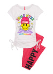 Girls Smile More Graphic Tee And Leggings, ,