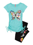 Girls Believe In Your Dreams Ruched Graphic Tee And Leggings, ,