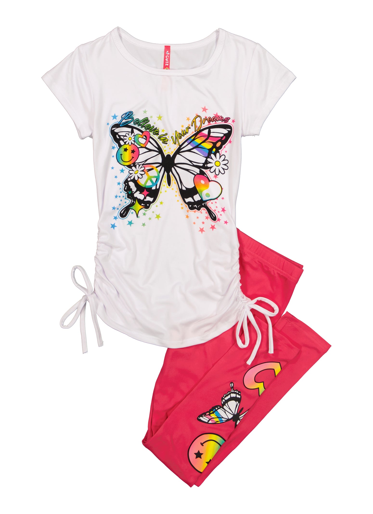 Little Girls Besties For Life Graphic Tee and Laser Cut Leggings