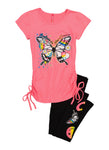 Girls Believe In Your Dreams Ruched Graphic Tee And Leggings, ,