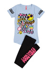 Girls Reversible Sequin Good Vibes Graphic Tee And Leggings, ,