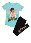 Girls Reversible Sequin Grl Pwr Graphic Tee And Leggings, ,