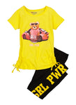 Girls Ruched Grl Pwr Graphic Tee And Leggings, ,