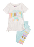 Girls Brooklyn Glitter Graphic Tee And Leggings, ,