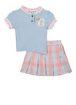 Little Girls G Club Graphic Top And Pleated Skirt, ,