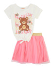 Little Girls Be Sassy Glitter Graphic Tee And Tutu Skirt, ,