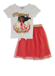 Girls Mermaid Princess Graphic Tee And Tutu Skirt, ,
