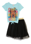 Girls Future Queen 23 Graphic Tee And Tutu Skirt, ,
