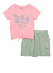 Girls Let Your Spirit Free Tee And Cargo Skirt, ,