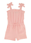 Little Girls Crepe Knit Tie Strap Romper, ,