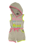 Little Girls Blessed Graphic Hooded Romper, ,