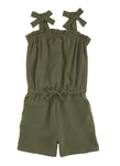 Girls Square Neck Sleeveless Romper