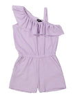 Girls Textured Knit One Shoulder Romper, ,