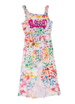 Girls General Print Knit Asymmetric Sleeveless Romper/Maxi Dress
