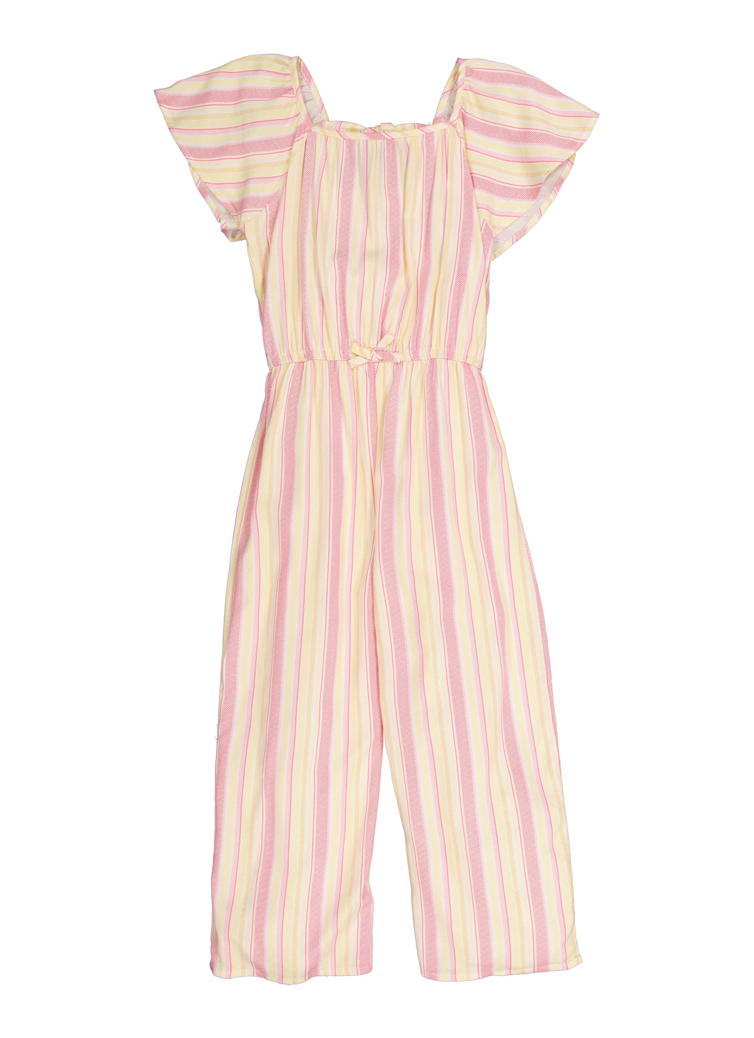 Girls Striped Caged Back Wide Leg Jumpsuit, Multi, Size 7-8