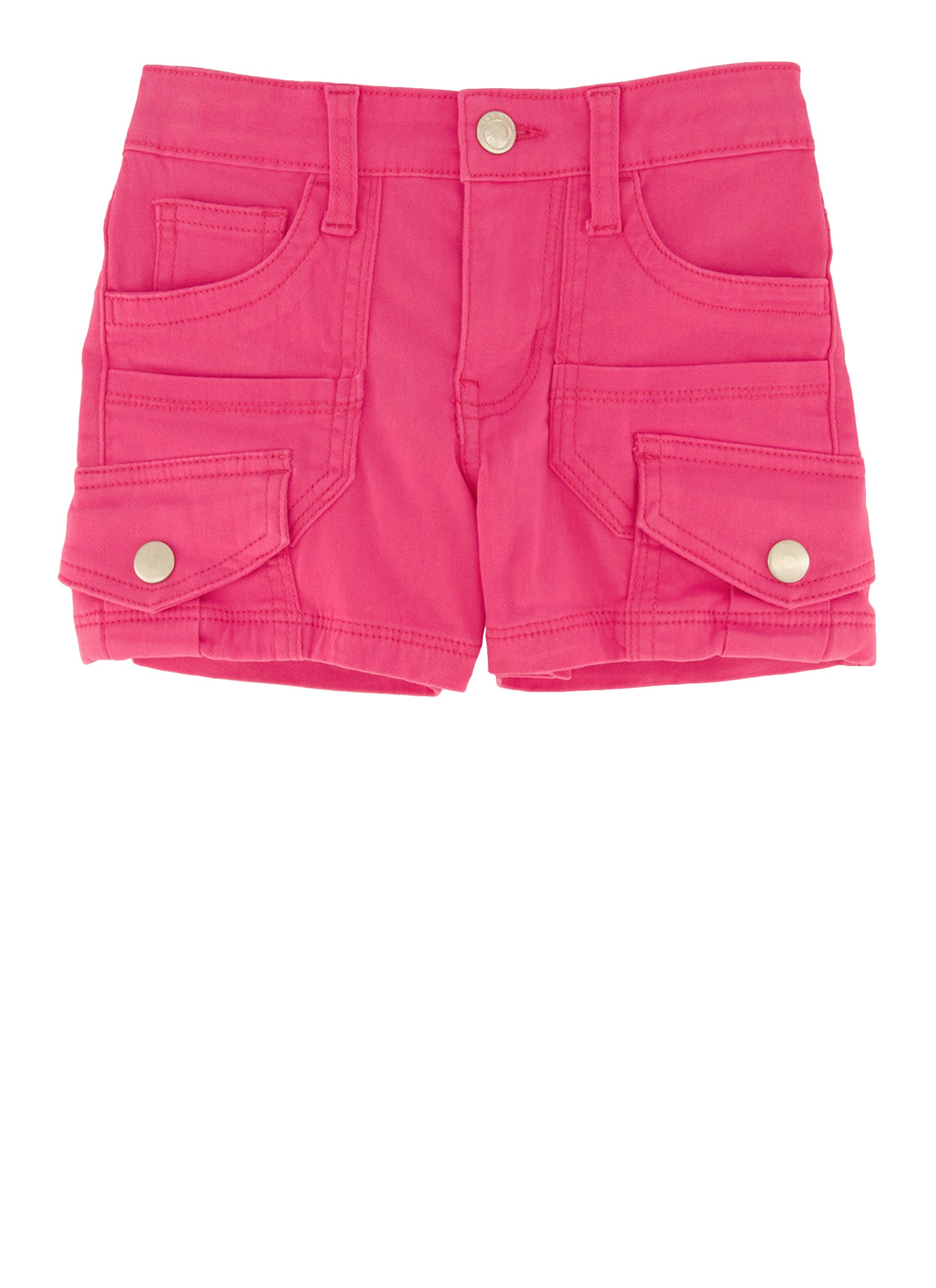 Girls Twill Cargo Shorts, Pink, Size 12