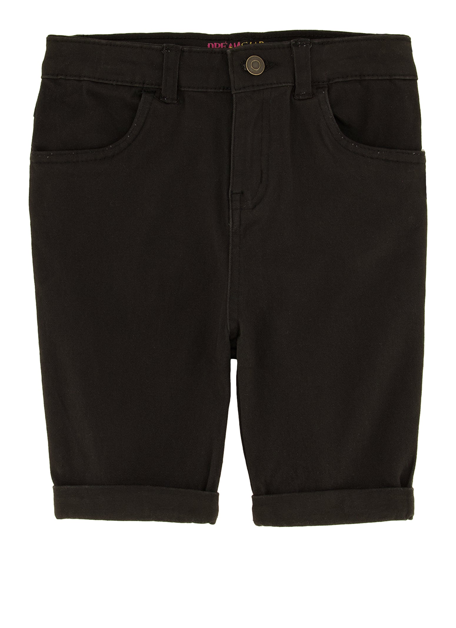 Girls Twill Cuffed Bermuda Shorts,